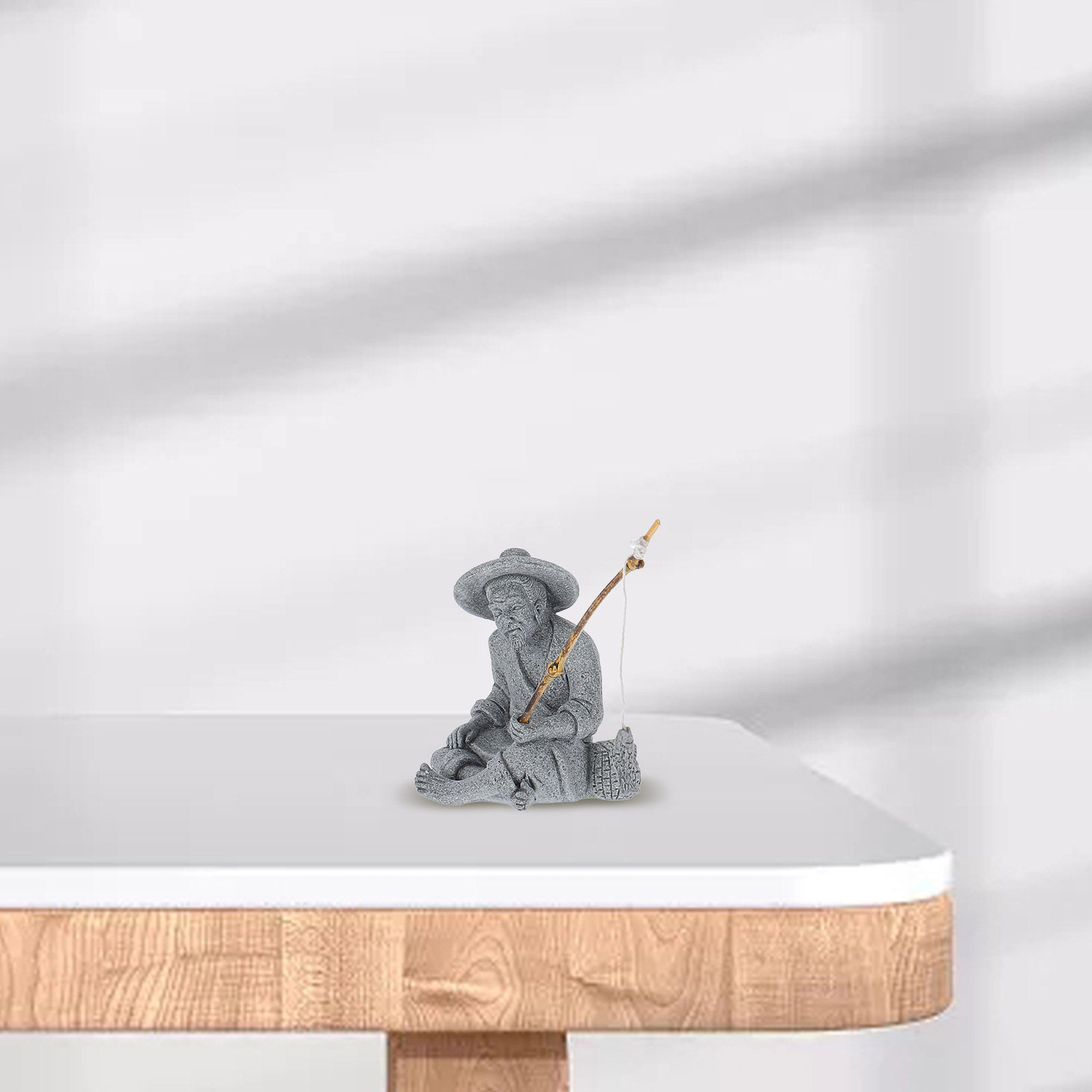 Elemental Bonsai Garden - Lifelike Mini Fisherman Garden Ornament Handcrafted