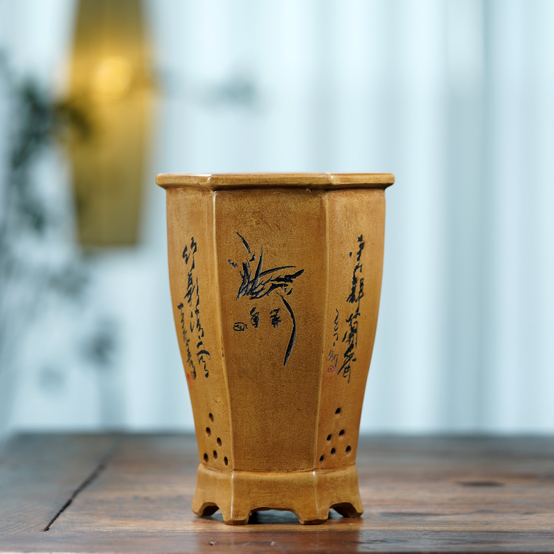 Ceramic Hexagon Bonsai Pot, Fl - Bonsai Garden China recensione e prezzo