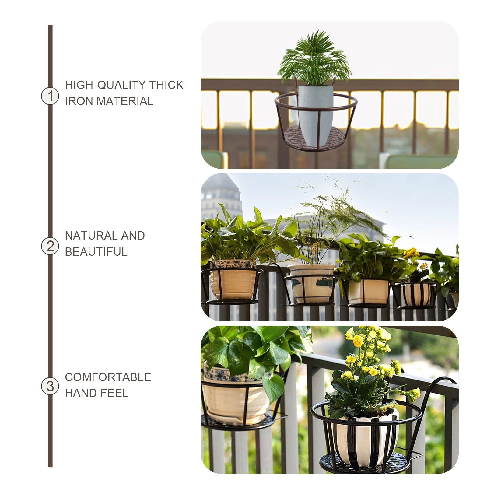 2 Pcs Iron Flower Pot Stand Wa - Bonsai Garden China recensione e prezzo